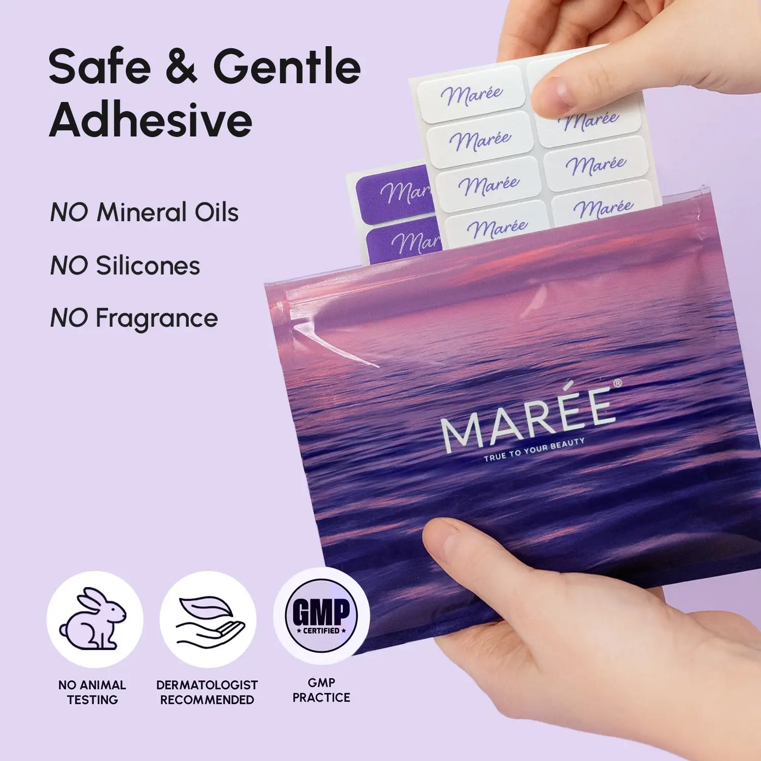 Anti-wrinkle tape patches smoothing facial wrinkles and expression lines for a youthful look