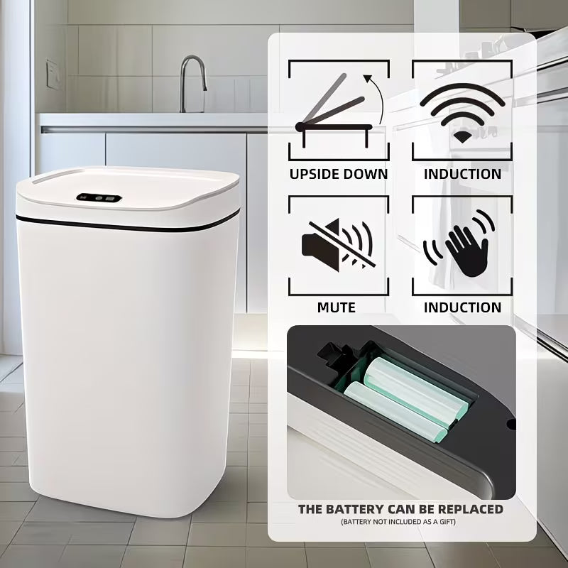Hands-Free Smart Trash Can with Motion, Sealing Lid & Odor-Blocking Technology, Touchless Operation for /Office//Bathroom, Trash Bin (Easy Clean, Durable Design)