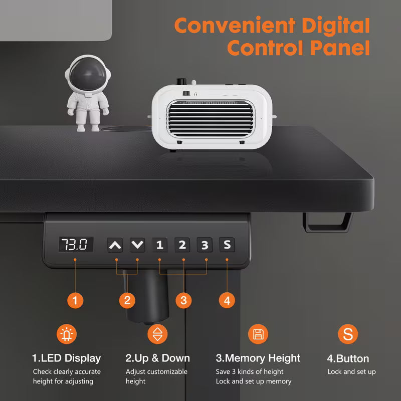 IDLE WAY Ergonomic Desk with Adjustable Height, Ideal for Modern Offices, Studies, Bedrooms, And Living Rooms