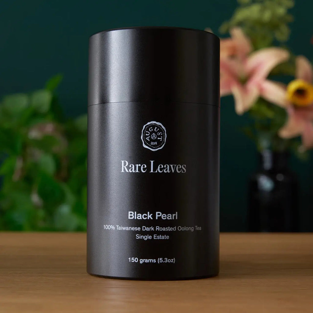 Luxury Rare Leaves teas gift set with three single origin tea tins in elegant packaging
