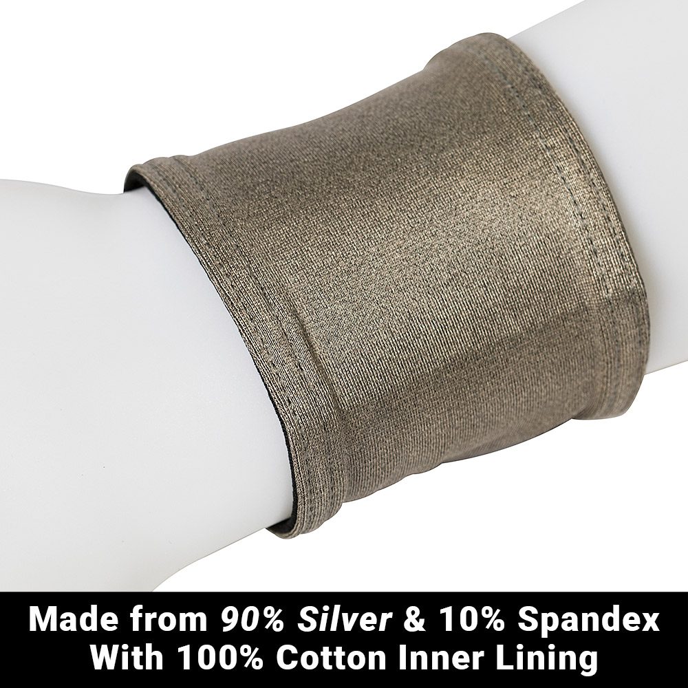 SYB Wrist Band made with silver thread to block 99% of EMF and 5G radiation, elastic and breathable design for smartwatches